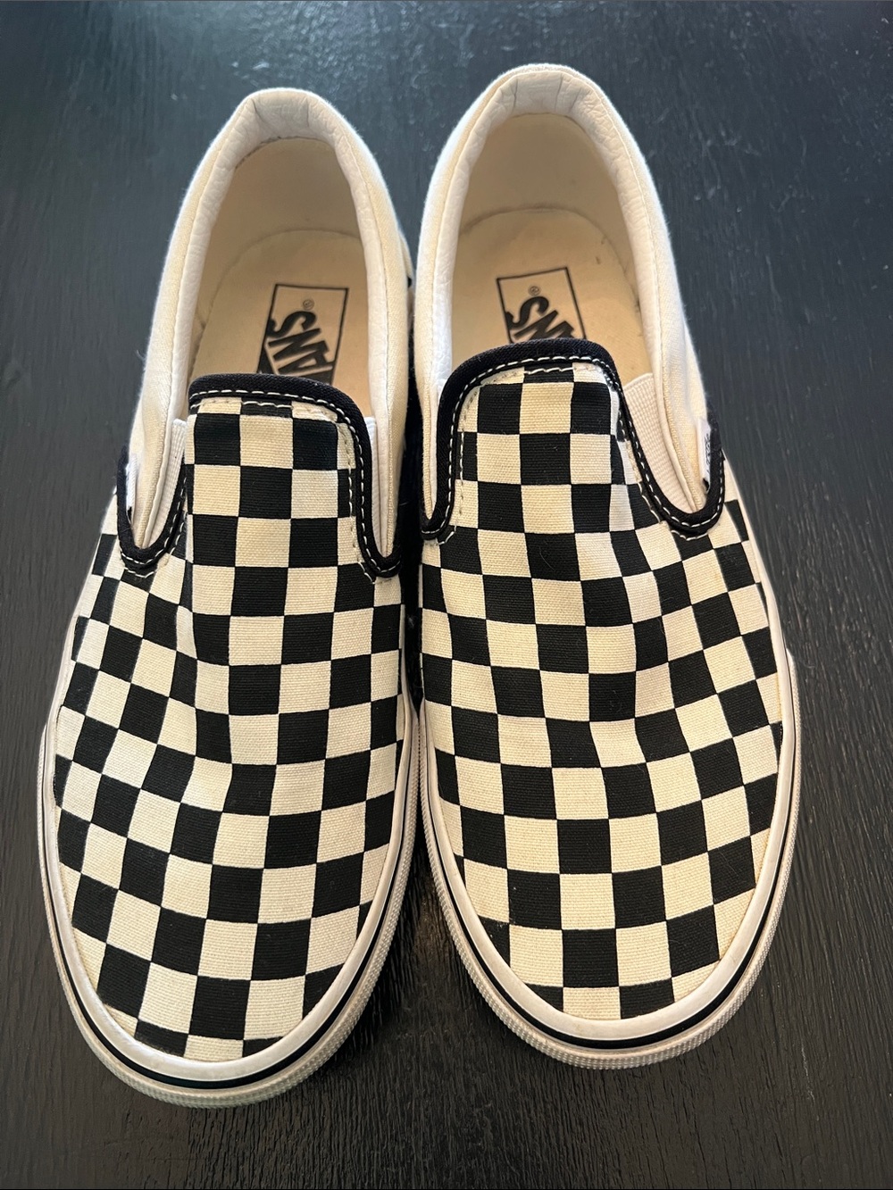 Vans slip on checkers women 9.5 men 8